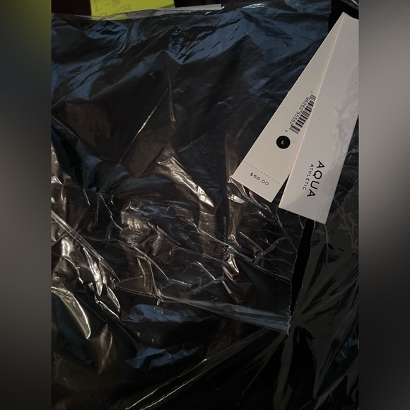 Aqua Athletic Black Leggings with Side Pockets and Mesh Leg Size XS-XL MSRP $68 - Picture 14 of 15